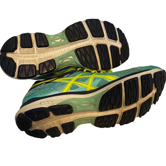 ASICS Gel-Cumulus 17 T5D8N Teal Blue Lime Green Running Shoes Sneakers Womens 9 - Picture 11 of 11